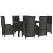 Set mobilier de grădină cu perne, 7 piese, negru/gri, poliratan - WALTI WALTI