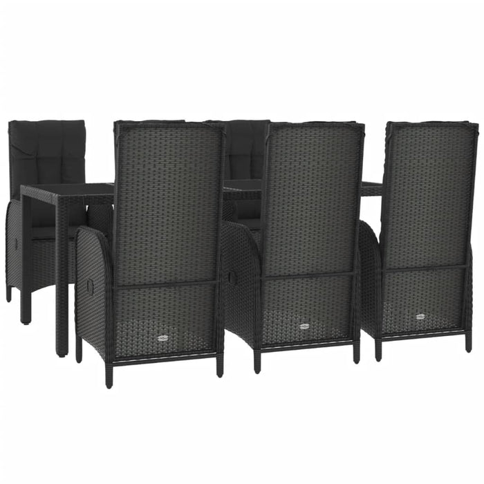 Set mobilier de grădină cu perne, 7 piese, negru/gri, poliratan - WALTI WALTI