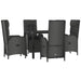 Set mobilier de grădină cu perne, 5 piese, negru, poliratan - WALTI WALTI