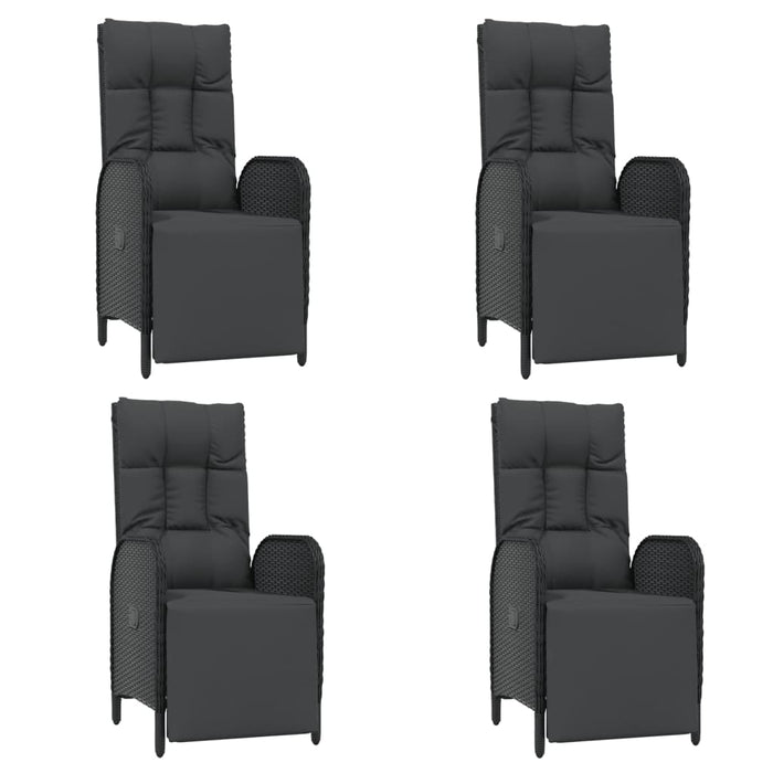 Set mobilier de grădină cu perne, 5 piese, negru, poliratan - WALTI WALTI