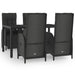 Set mobilier de grădină cu perne, 5 piese, negru, poliratan - WALTI WALTI