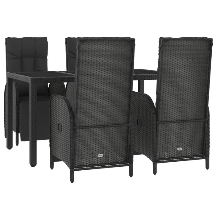 Set mobilier de grădină cu perne, 5 piese, negru, poliratan - WALTI WALTI