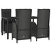 Set mobilier de grădină cu perne, 5 piese, negru, poliratan - WALTI WALTI