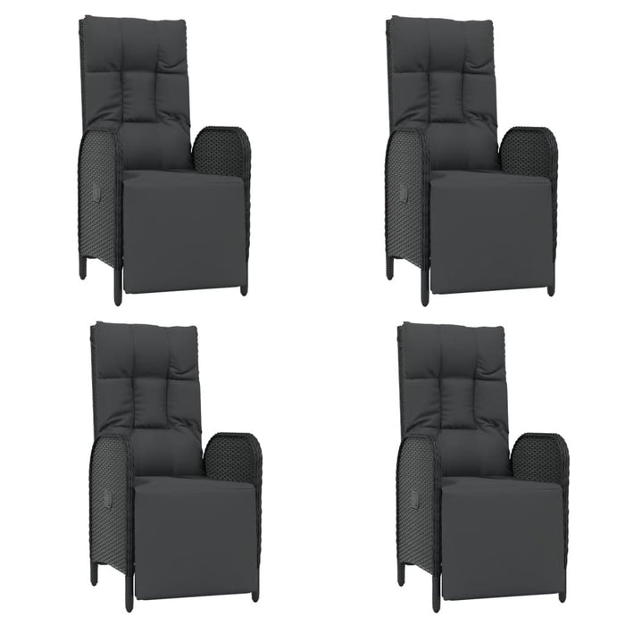 Set mobilier de grădină cu perne, 5 piese, negru, poliratan - WALTI WALTI