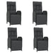 Set mobilier de grădină cu perne, 5 piese, negru, poliratan - WALTI WALTI