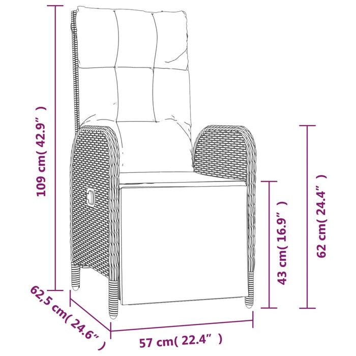 Set mobilier de grădină cu perne, 5 piese, negru, poliratan - WALTI WALTI