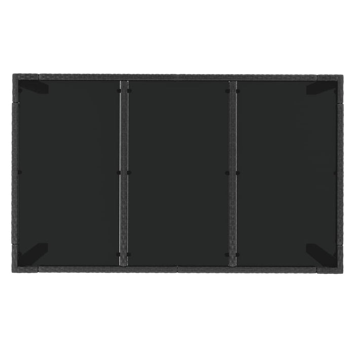 Set mobilier de grădină cu perne, 7 piese, negru/gri, poliratan WALTI