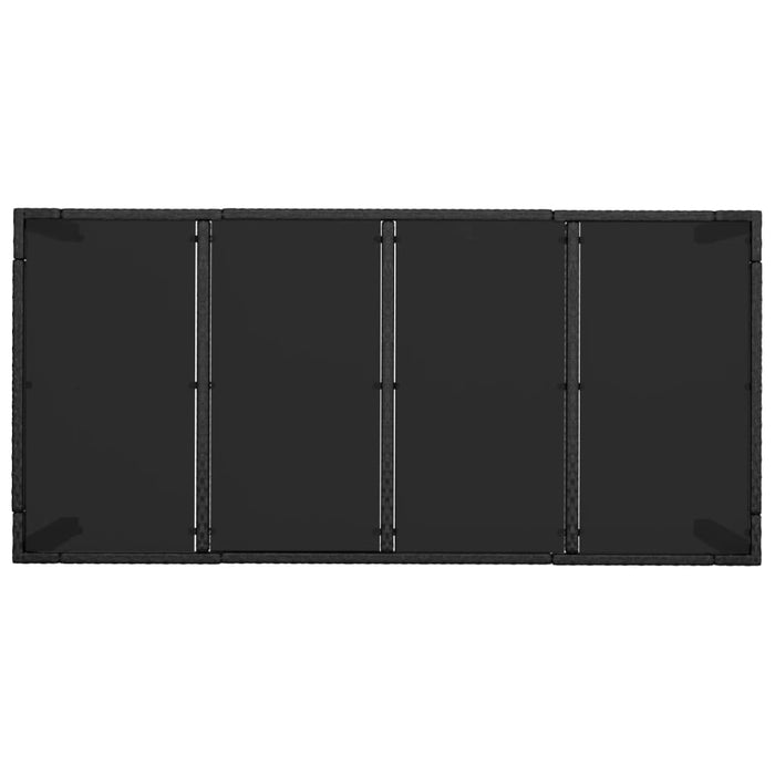Set mobilier de grădină cu perne, 9 piese, negru, poliratan - WALTI WALTI