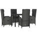 Set mobilier de grădină cu perne, 5 piese, negru, poliratan - WALTI WALTI