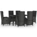 Set mobilier de grădină cu perne, 7 piese, negru, poliratan - WALTI WALTI