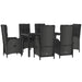 Set mobilier de grădină cu perne, 7 piese, negru, poliratan - WALTI WALTI