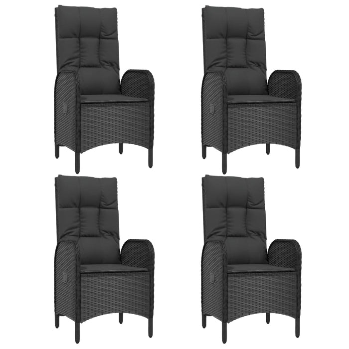 Set mobilier de grădină cu perne, 5 piese, negru, poliratan WALTI