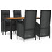 Set mobilier de grădină cu perne, 5 piese, negru, poliratan - WALTI WALTI