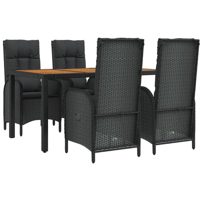 Set mobilier de grădină cu perne, 5 piese, negru, poliratan - WALTI WALTI