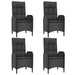Set mobilier de grădină cu perne, 5 piese, negru, poliratan - WALTI WALTI