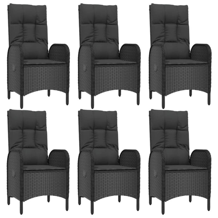 Set mobilier de grădină cu perne, 7 piese, negru, poliratan - WALTI WALTI