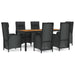 Set mobilier de grădină cu perne, 7 piese, negru, poliratan - WALTI WALTI