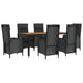 Set mobilier de grădină cu perne, 7 piese, negru, poliratan - WALTI WALTI