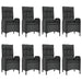 Set mobilier de grădină cu perne, 9 piese, negru, poliratan - WALTI WALTI