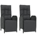 Set mobilier de grădină cu perne, 3 piese, negru, poliratan - WALTI WALTI