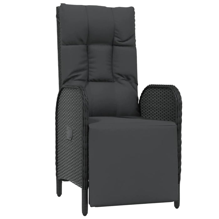 Set mobilier de grădină cu perne, 3 piese, negru, poliratan - WALTI WALTI