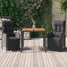 Set mobilier de grădină cu perne, 3 piese, negru, poliratan - WALTI WALTI