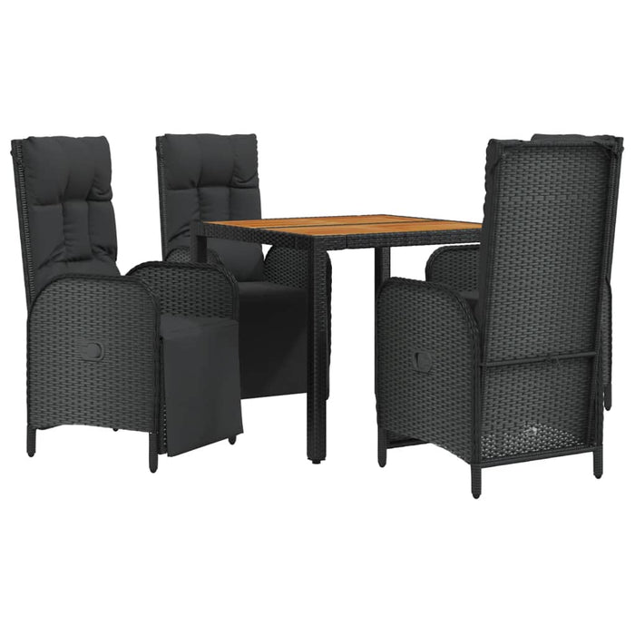 Set mobilier de grădină cu perne, 5 piese, negru, poliratan - WALTI WALTI