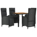 Set mobilier de grădină cu perne, 5 piese, negru, poliratan - WALTI WALTI