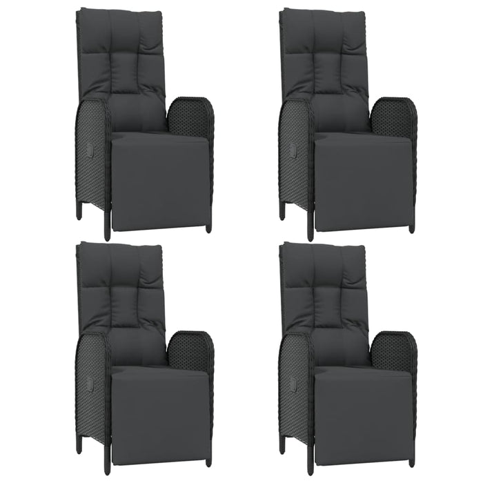 Set mobilier de grădină cu perne, 5 piese, negru, poliratan - WALTI WALTI