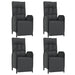 Set mobilier de grădină cu perne, 5 piese, negru, poliratan - WALTI WALTI