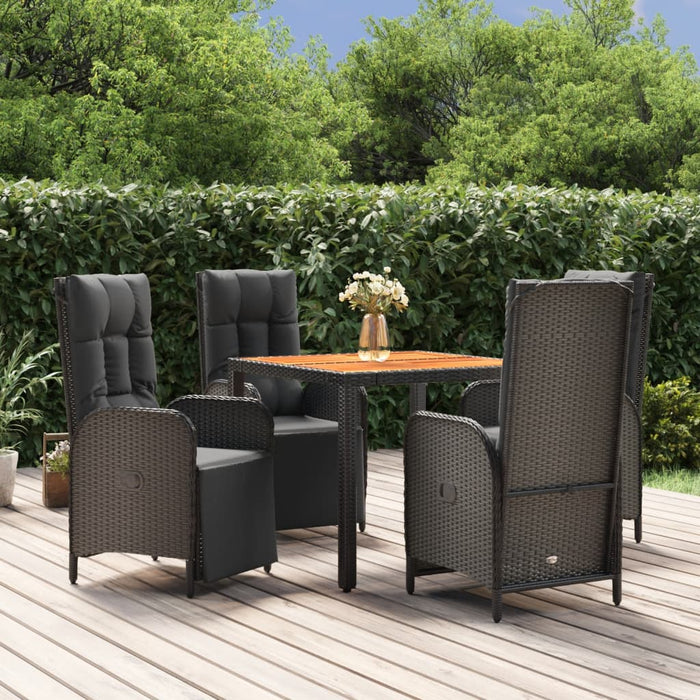 Set mobilier de grădină cu perne, 5 piese, negru, poliratan - WALTI WALTI