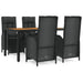 Set mobilier de grădină cu perne, 5 piese, negru, poliratan - WALTI WALTI