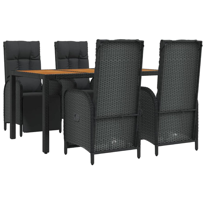 Set mobilier de grădină cu perne, 5 piese, negru, poliratan - WALTI WALTI
