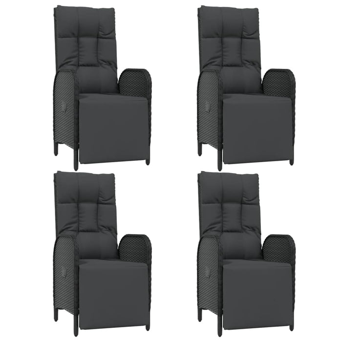 Set mobilier de grădină cu perne, 5 piese, negru, poliratan - WALTI WALTI