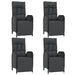 Set mobilier de grădină cu perne, 5 piese, negru, poliratan - WALTI WALTI