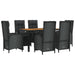 Set mobilier de grădină cu perne, 7 piese, negru, poliratan - WALTI WALTI