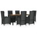 Set mobilier de grădină cu perne, 7 piese, negru, poliratan - WALTI WALTI