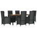 Set mobilier de grădină cu perne, 7 piese, negru, poliratan - WALTI WALTI