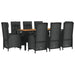 Set mobilier de grădină cu perne, 9 piese, negru, poliratan - WALTI WALTI