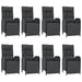 Set mobilier de grădină cu perne, 9 piese, negru, poliratan - WALTI WALTI
