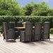 Set mobilier de grădină cu perne, 9 piese, negru, poliratan - WALTI WALTI