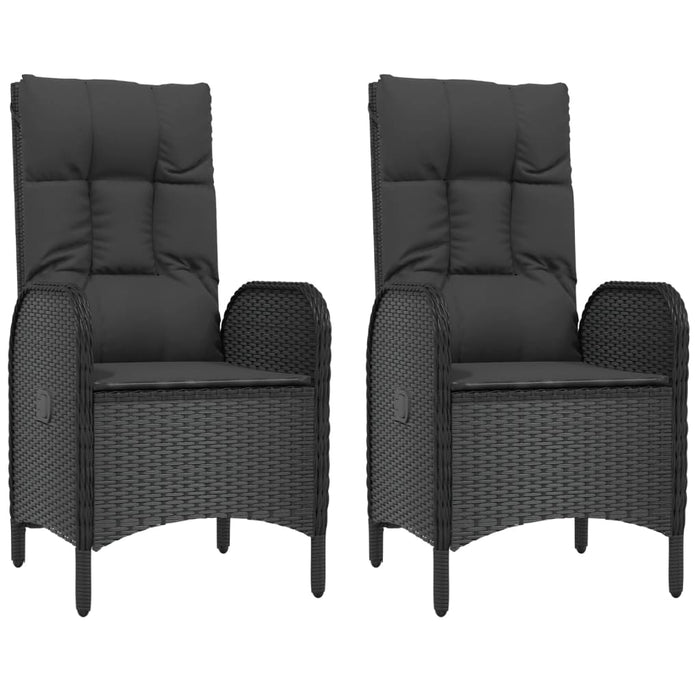 Set mobilier de grădină cu perne, 5 piese, negru, poliratan WALTI