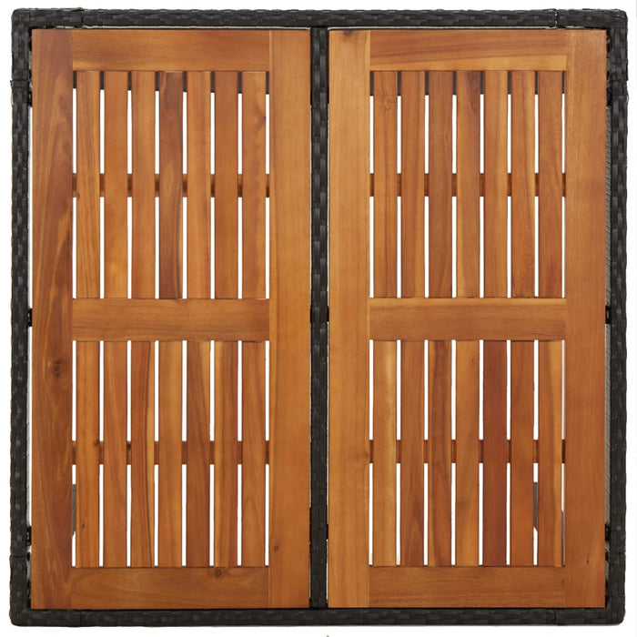Set mobilier de grădină cu perne, 5 piese, negru, poliratan WALTI