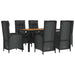 Set mobilier de grădină cu perne, 7 piese, negru, poliratan - WALTI WALTI