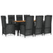 Set mobilier de grădină cu perne, 9 piese, negru, poliratan - WALTI WALTI