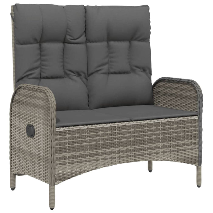 Set mobilier de grădină cu perne, 4 piese, gri, poliratan WALTI