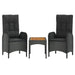 Set mobilier de grădină cu perne, 4 piese, negru, poliratan - WALTI WALTI