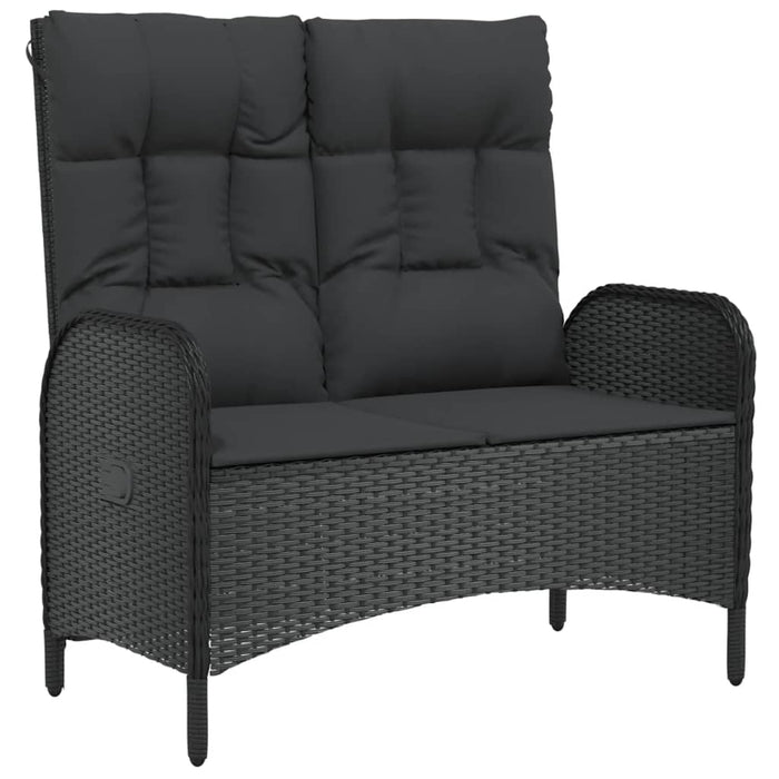 Set mobilier de grădină cu perne, 4 piese, negru, poliratan - WALTI WALTI