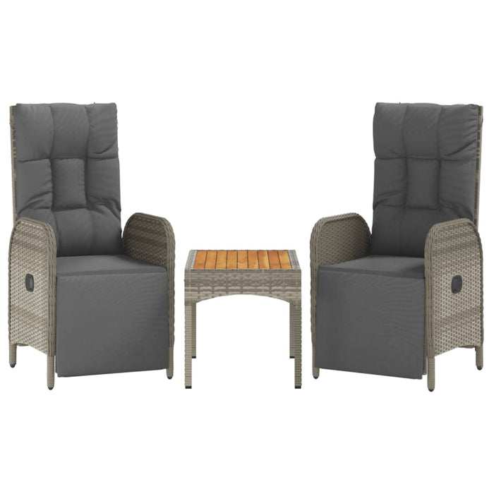 Set mobilier de grădină cu perne, 4 piese, gri, poliratan WALTI