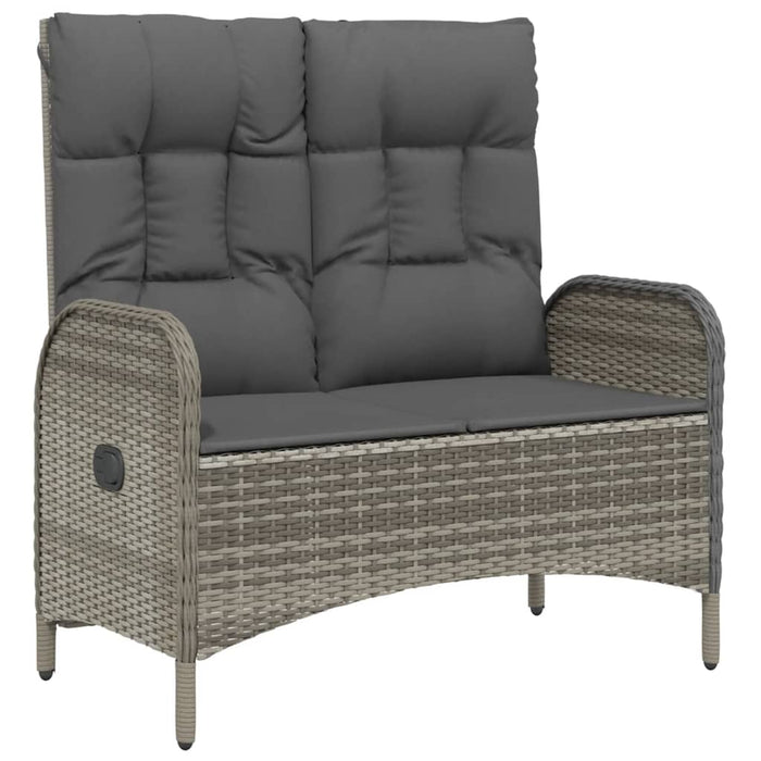 Set mobilier de grădină cu perne, 4 piese, gri, poliratan WALTI